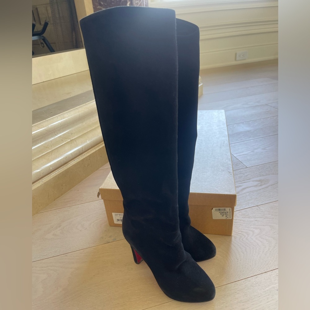 Christian Louboutin. VICKY BOTTA 120 SUEDE ROYAL Black 36